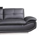 Canapé d'angle en cuir buffle italien de luxe 6/7 places BELLALIGNA, noir, angle gauche Canapé d'angle en cuir buffle italien de luxe 6/7 places BELLALIGNA, noir, angle gauche