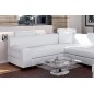 Canapé d'angle en cuir italien 8 places, VENESIA, blanc, angle gauche Canapé d'angle en cuir italien 8 places, VENESIA, blanc, angle gauche