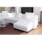 Canapé d'angle en cuir italien 8 places, VENESIA, blanc, angle gauche Canapé d'angle en cuir italien 8 places, VENESIA, blanc, angle gauche