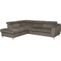 Canapé d'angle en velours luxe 5 places, ASHLEY, taupe, angle gauche (vu de face) Canapé d'angle en velours luxe 5 places, ASHLEY, taupe, angle gauche (vu de face)