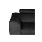 Canapé d'angle en velours luxe 5 places, ASHLEY, noir, angle droit (vu de face)