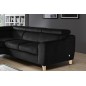 Canapé d'angle en velours luxe 5 places, ASHLEY, noir, angle droit (vu de face)