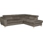 Canapé d'angle en velours luxe 5 places, ASHLEY, taupe, angle droit (vu de face) Canapé d'angle en velours luxe 5 places, ASHLEY, taupe, angle droit (vu de face)