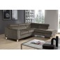 Canapé d'angle en velours luxe 5 places, ASHLEY, taupe, angle droit (vu de face) Canapé d'angle en velours luxe 5 places, ASHLEY, taupe, angle droit (vu de face)