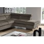 Canapé d'angle en velours luxe 5 places, ASHLEY, taupe, angle droit (vu de face) Canapé d'angle en velours luxe 5 places, ASHLEY, taupe, angle droit (vu de face)