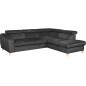 Canapé d'angle en velours luxe 5 places, ASHLEY, gris foncé, angle droit (vu de face) Canapé d'angle en velours luxe 5 places, ASHLEY, gris foncé, angle droit (vu de face)