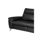 Canapé taille 2 places en 100% tout cuir épais de luxe italien, PERLA, noir Canapé taille 2 places en 100% tout cuir épais de luxe italien, PERLA, noir