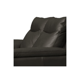 Canapé taille 2 places en 100% tout cuir épais de luxe italien, PERLA, anthracite