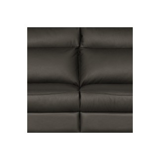 Canapé taille 2 places en 100% tout cuir épais de luxe italien, PERLA, anthracite