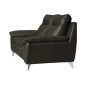 Canapé taille 2 places en 100% tout cuir épais de luxe italien, PERLA, anthracite Canapé taille 2 places en 100% tout cuir épais de luxe italien, PERLA, anthracite