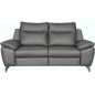 Canapé taille 2 places en 100% tout cuir épais de luxe italien, PERLA, gris Canapé taille 2 places en 100% tout cuir épais de luxe italien, PERLA, gris
