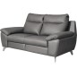 Canapé taille 2 places en 100% tout cuir épais de luxe italien, PERLA, gris Canapé taille 2 places en 100% tout cuir épais de luxe italien, PERLA, gris