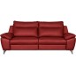 Canapé taille 2 places en 100% tout cuir épais de luxe italien, PERLA, rouge foncé Canapé taille 2 places en 100% tout cuir épais de luxe italien, PERLA, rouge foncé