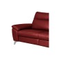 Canapé taille 2 places en 100% tout cuir épais de luxe italien, PERLA, rouge foncé Canapé taille 2 places en 100% tout cuir épais de luxe italien, PERLA, rouge foncé