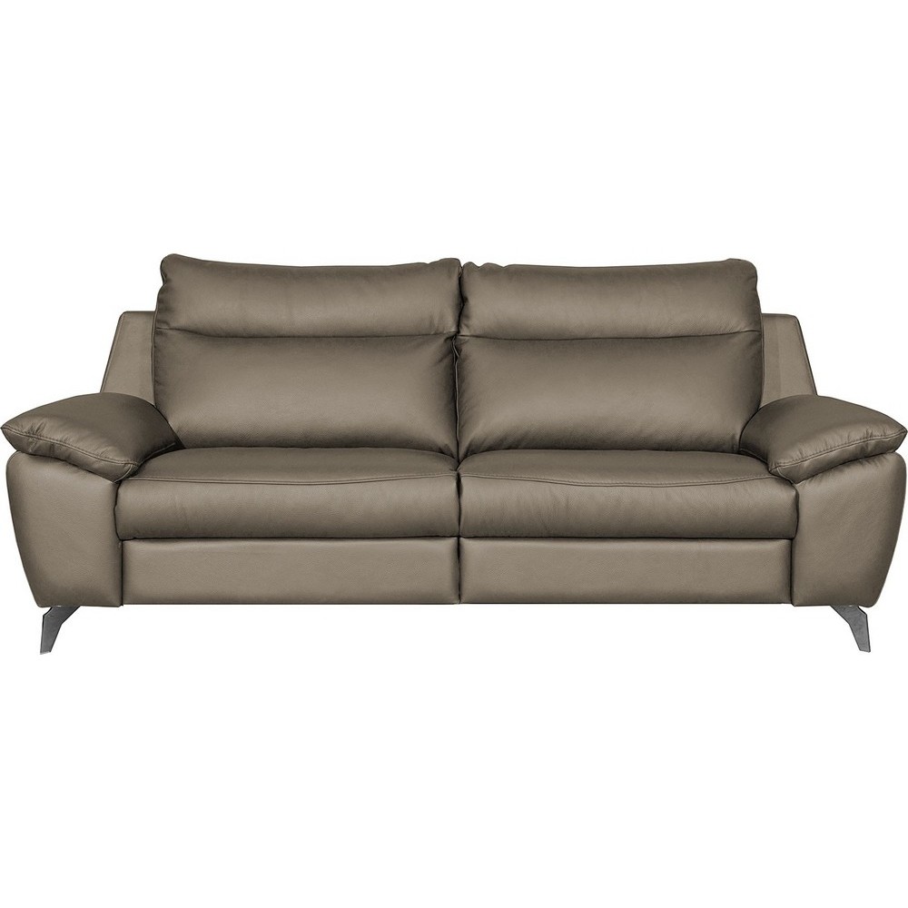 Canapé taille 2 places en 100% tout cuir épais de luxe italien, PERLA, taupe Canapé taille 2 places en 100% tout cuir épais de luxe italien, PERLA, taupe