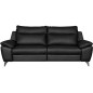 Canapé taille 3 places en 100% tout cuir épais de luxe italien, PERLA, noir Canapé taille 3 places en 100% tout cuir épais de luxe italien, PERLA, noir