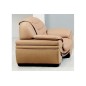 Fauteuil 1 place en cuir italien BENSON, beige. Fauteuil 1 place en cuir italien BENSON, beige.