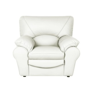 Fauteuil 1 place en 100% tout cuir italien vachette OSATIS, couleur ivoire