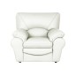 Fauteuil 1 place en 100% tout cuir italien vachette OSATIS, couleur ivoire