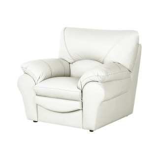Fauteuil 1 place en 100% tout cuir italien vachette OSATIS, couleur ivoire