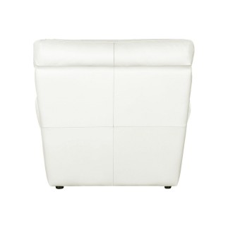 Fauteuil 1 place en 100% tout cuir italien vachette OSATIS, couleur ivoire