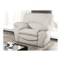 Fauteuil 1 place en 100% tout cuir italien vachette OSATIS, couleur ivoire