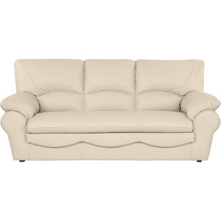 Canapé 3 places en 100% tout cuir italien vachette OSATIS, couleur beige