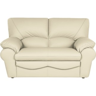 Canapé 2 places en 100% tout cuir italien vachette OSATIS, couleur beige