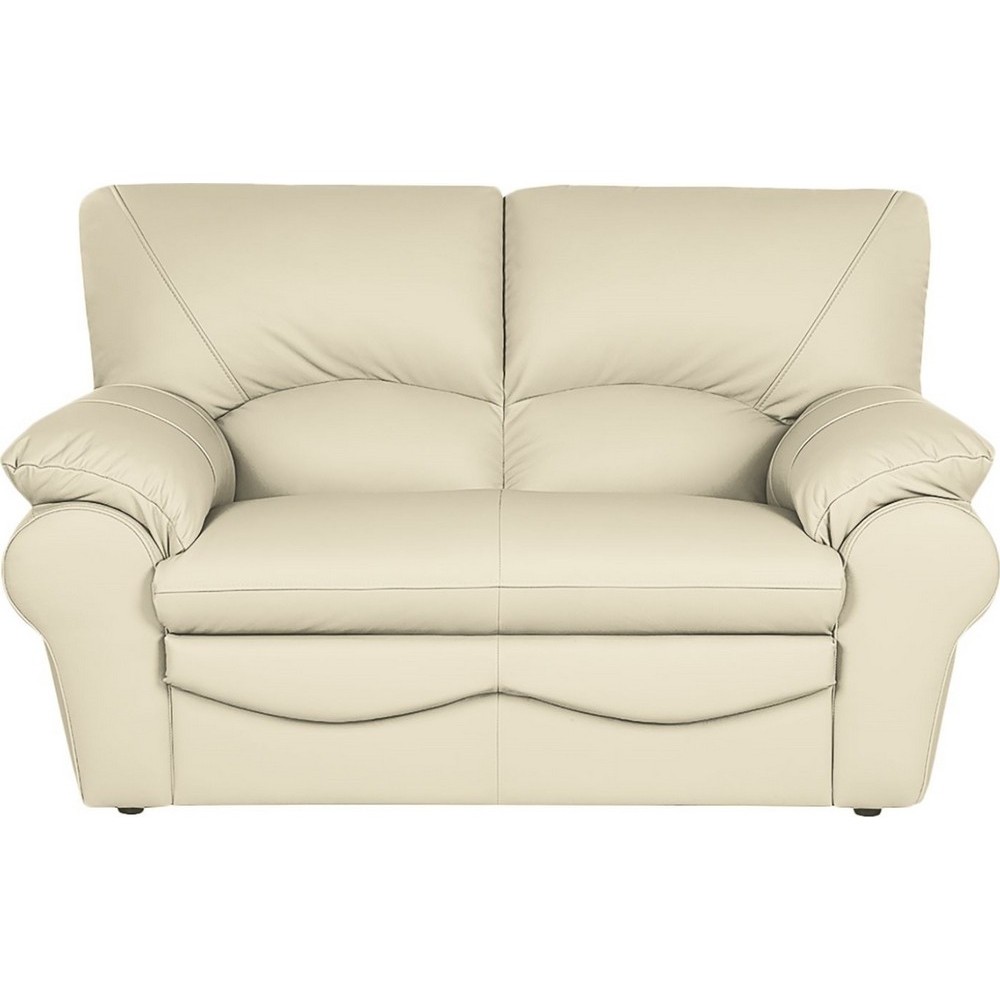 Canapé 2 places en 100% tout cuir italien vachette OSATIS, couleur beige Canapé 2 places en 100% tout cuir italien vachette OSATIS, couleur beige