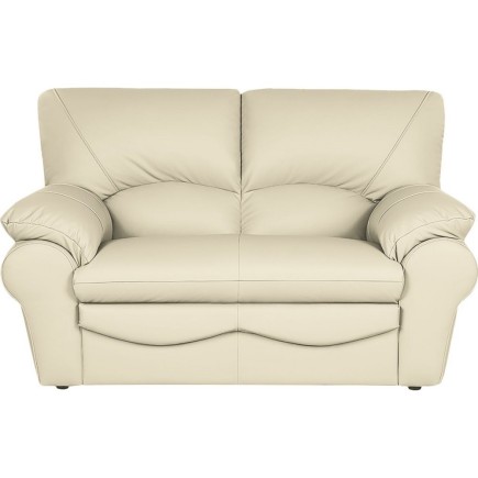Canapé 2 places en 100% tout cuir italien vachette OSATIS, couleur beige