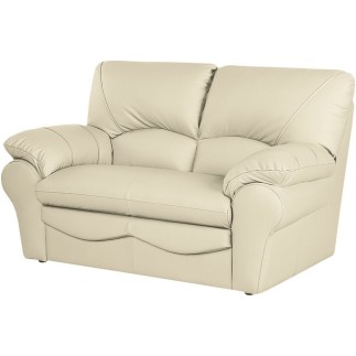 Canapé 2 places en 100% tout cuir italien vachette OSATIS, couleur beige