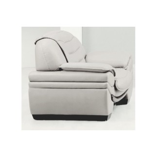 Fauteuil 1 place en cuir italien BENSON, blanc.