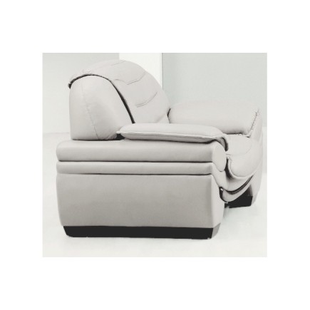 Fauteuil 1 place en cuir italien BENSON, blanc.
