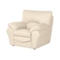 Fauteuil 1 place en 100% tout cuir italien vachette OSATIS, couleur beige