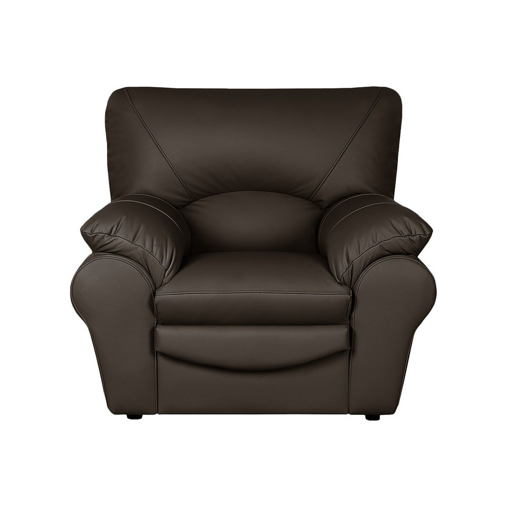 Fauteuil 1 place en 100% tout cuir italien vachette OSATIS, couleur chocolat Fauteuil 1 place en 100% tout cuir italien vachette OSATIS, couleur chocolat