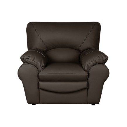 Fauteuil 1 place en 100% tout cuir italien vachette OSATIS, couleur chocolat