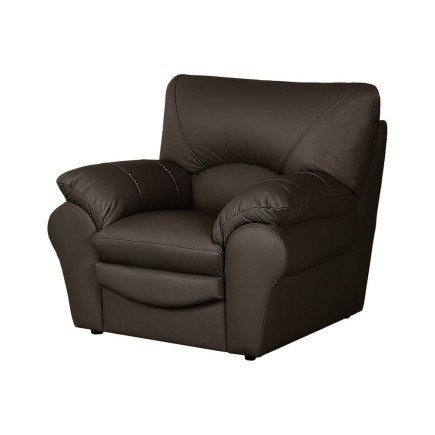 Fauteuil 1 place en 100% tout cuir italien vachette OSATIS, couleur chocolat