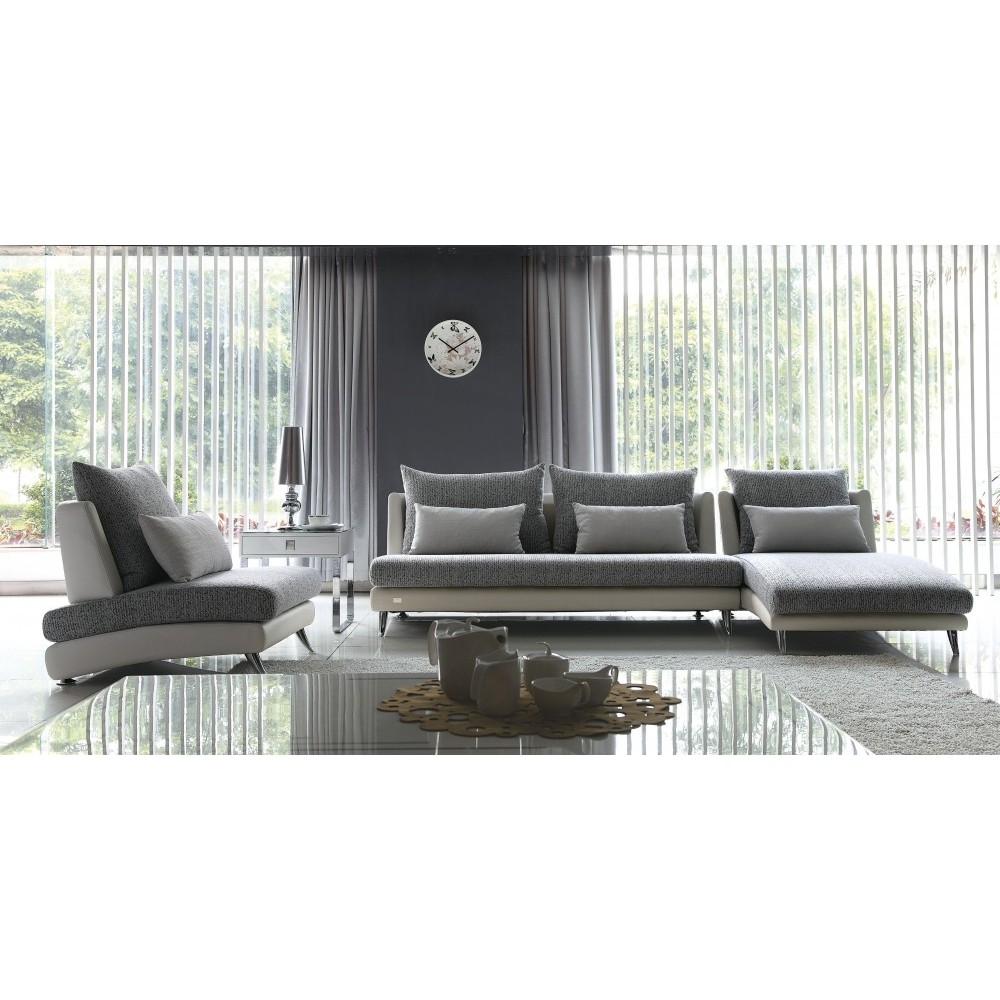 Canapé d'angle en tissu 4/5 places, Gris Canapé d'angle en tissu 4/5 places, Gris