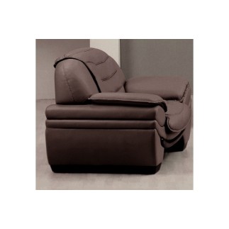 Fauteuil 1 place en cuir italien BENSON, chocolat.