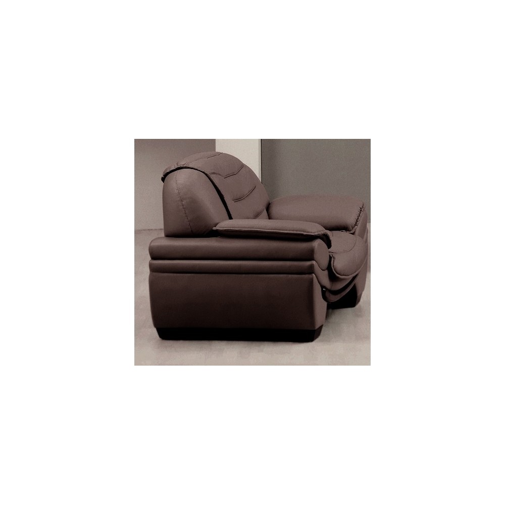 Fauteuil 1 place en cuir italien BENSON, chocolat. Fauteuil 1 place en cuir italien BENSON, chocolat.