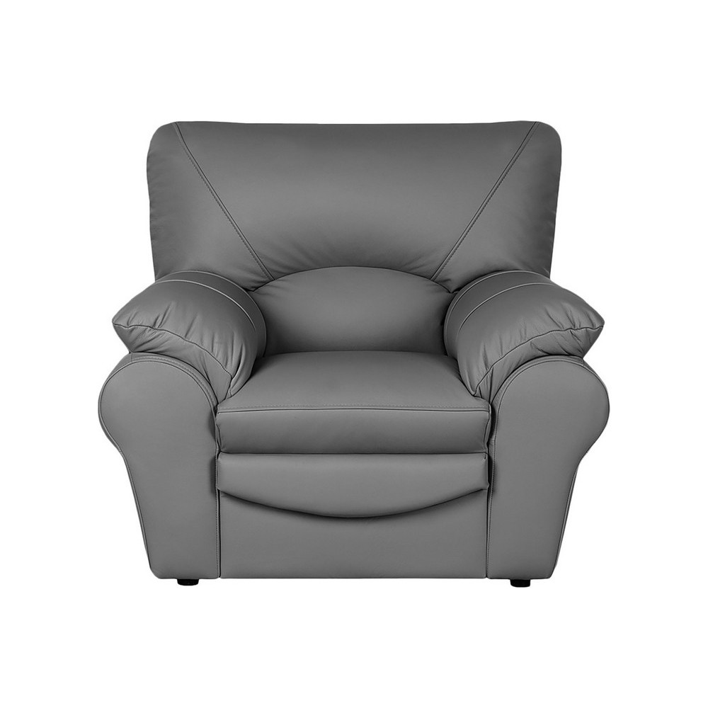 Fauteuil 1 place en 100% tout cuir italien vachette OSATIS, couleur gris foncé Fauteuil 1 place en 100% tout cuir italien vachette OSATIS, couleur gris foncé