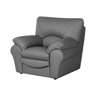 Fauteuil 1 place en 100% tout cuir italien vachette OSATIS, couleur gris foncé
