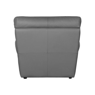 Fauteuil 1 place en 100% tout cuir italien vachette OSATIS, couleur gris foncé