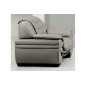 Fauteuil 1 place en cuir italien BENSON, gris clair.