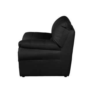 Fauteuil 1 place en 100% tout cuir italien vachette OSATIS, couleur noir