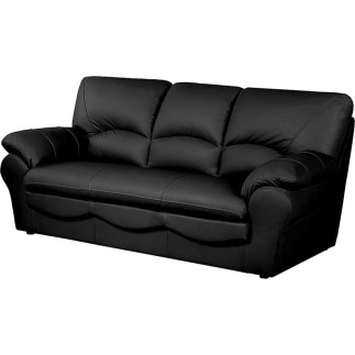 Canapé 3 places convertible en 100% tout cuir italien vachette OSIRIS, couleur noir