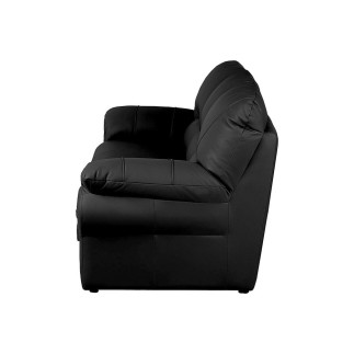 Canapé 3 places convertible en 100% tout cuir italien vachette OSIRIS, couleur noir