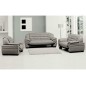 Fauteuil 1 place en cuir italien BENSON, gris clair.