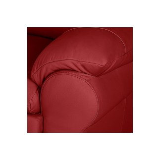 Canapé 3 places convertible en 100% tout cuir italien vachette OSIRIS, couleur rouge foncé