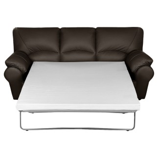 Canapé 3 places convertible en 100% tout cuir italien vachette OSIRIS, couleur chocolat